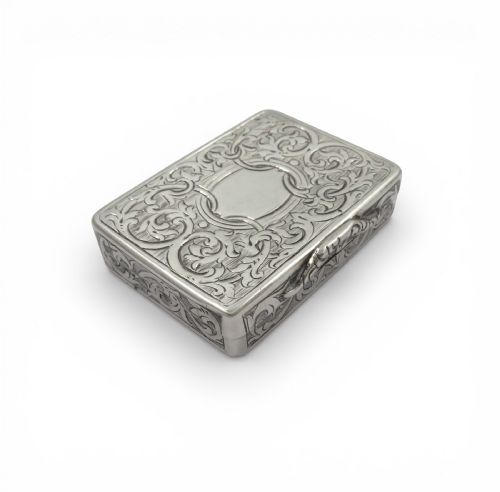ANTIQUE VICTORIAN STERLING SILVER SNUFF PILL BOX 1860 - ADDITIONAL PHOTO 9