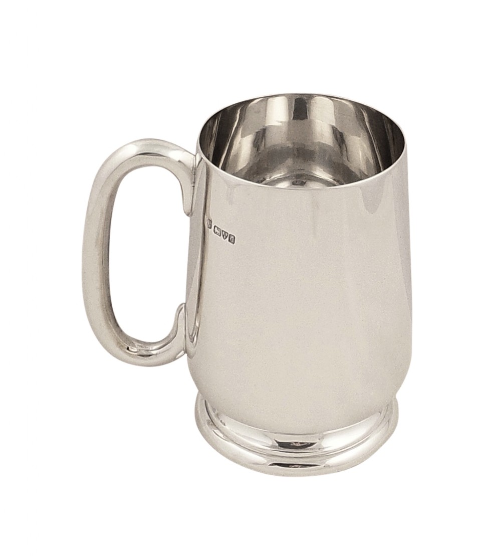 Antique Sterling Silver Pint Mug / Tankard - Chester 1928