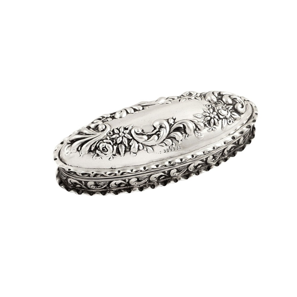 Antique Edwardian Sterling Silver Trinket Box 1901