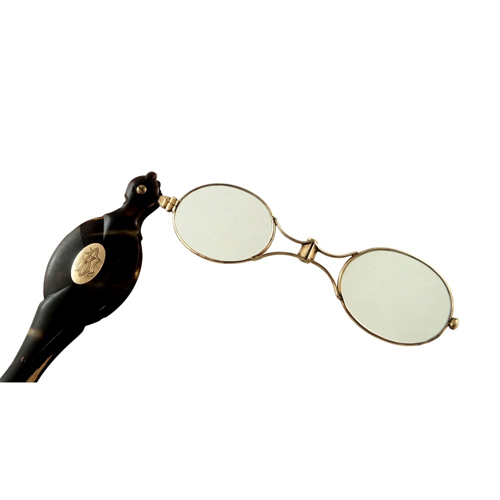 Pair of Antique Gold & Tortoiseshell Lorgnettes c1880