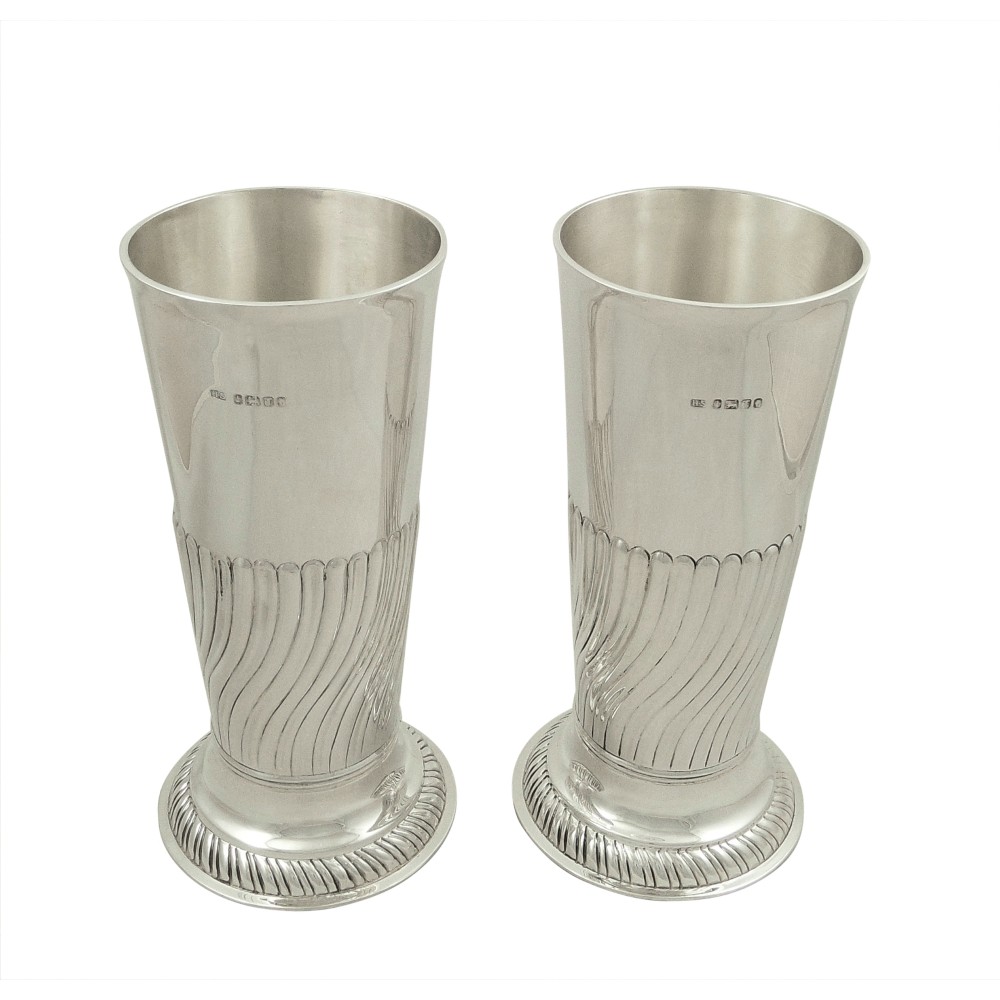 Pair of Antique Victorian Sterling Silver 7 1/2