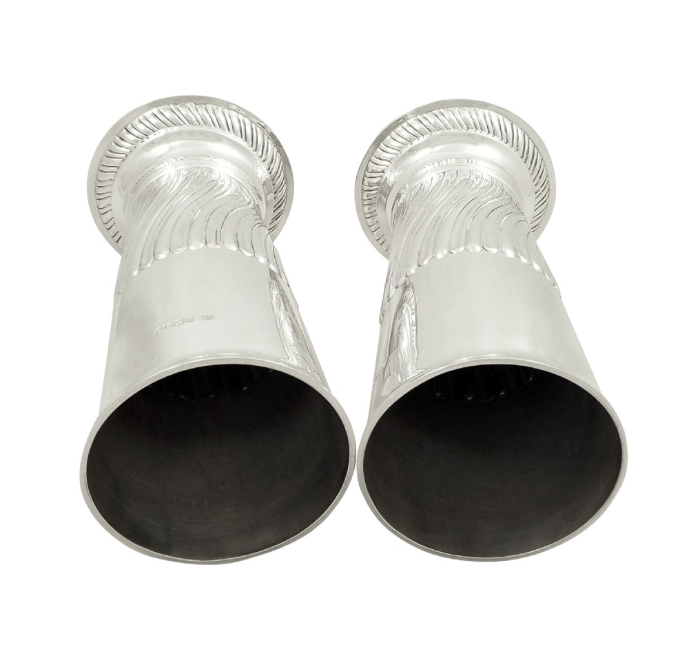 Pair of Antique Victorian Sterling Silver 7 1/2