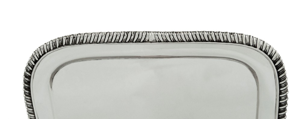 Antique Georgian Sterling Silver Tray - Newcastle 1814 View III