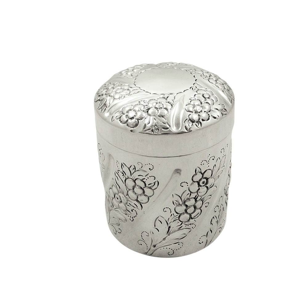 Antique Edwardian Sterling Silver Vanity Pot 1902