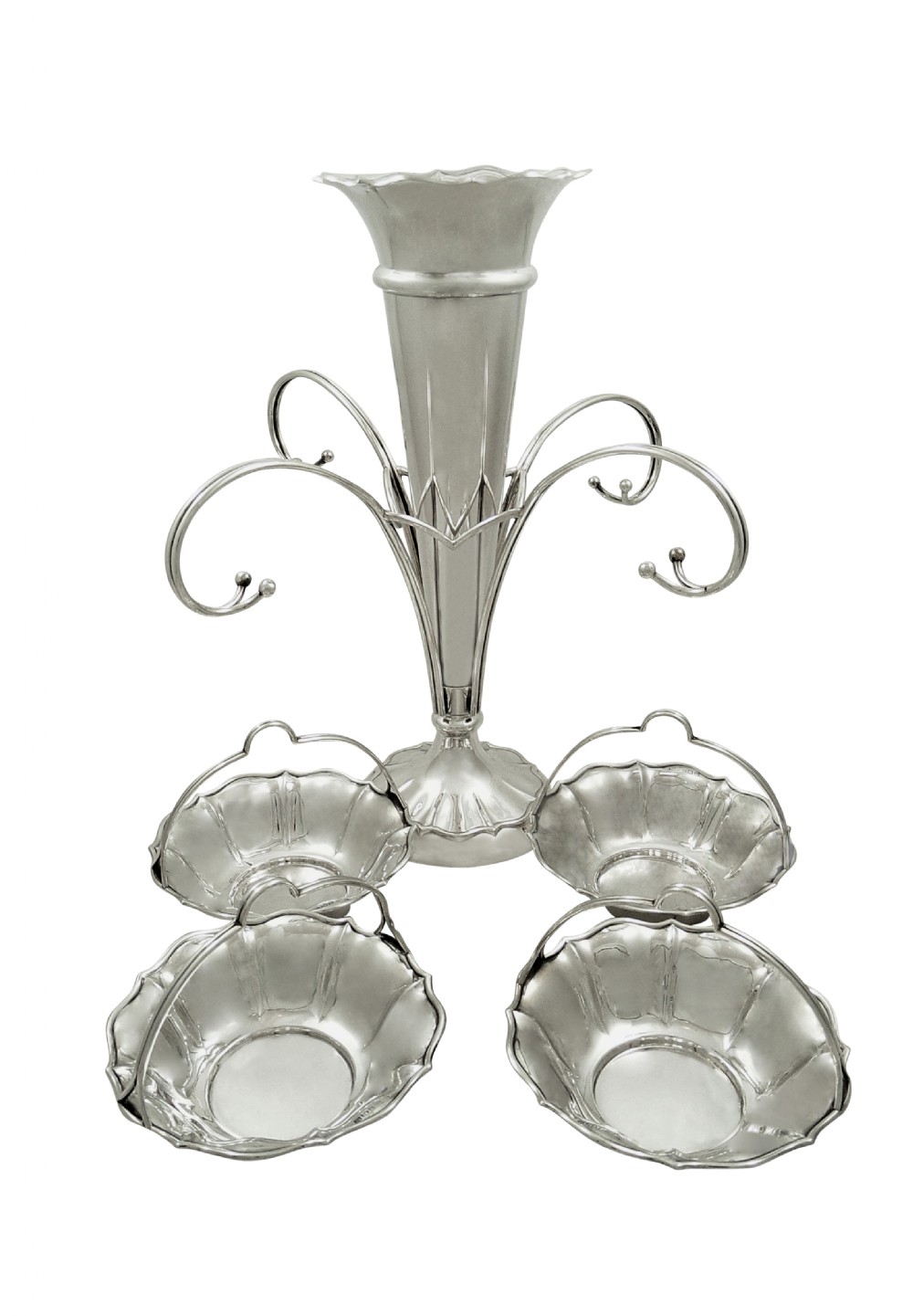Antique Sterling Silver 4 Arm Epergne / Centrepiece 1911 View VI