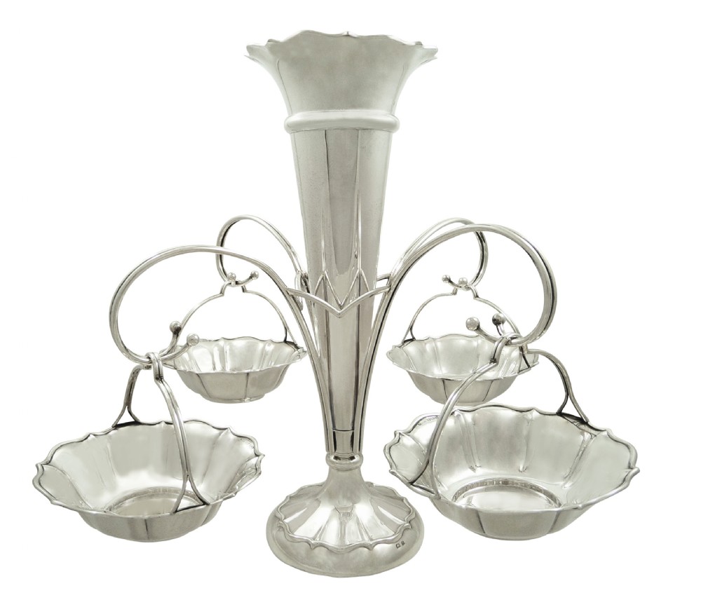 Antique Sterling Silver 4 Arm Epergne / Centrepiece 1911 View IX