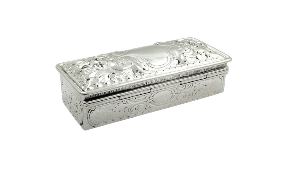 Antique Victorian Sterling Silver Trinket Box 1896 View V