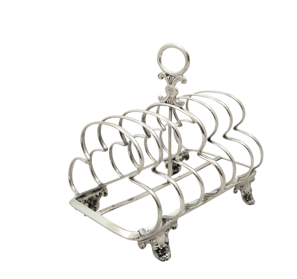 Antique William IV Sterling Silver Toast Rack 1835 View VIII