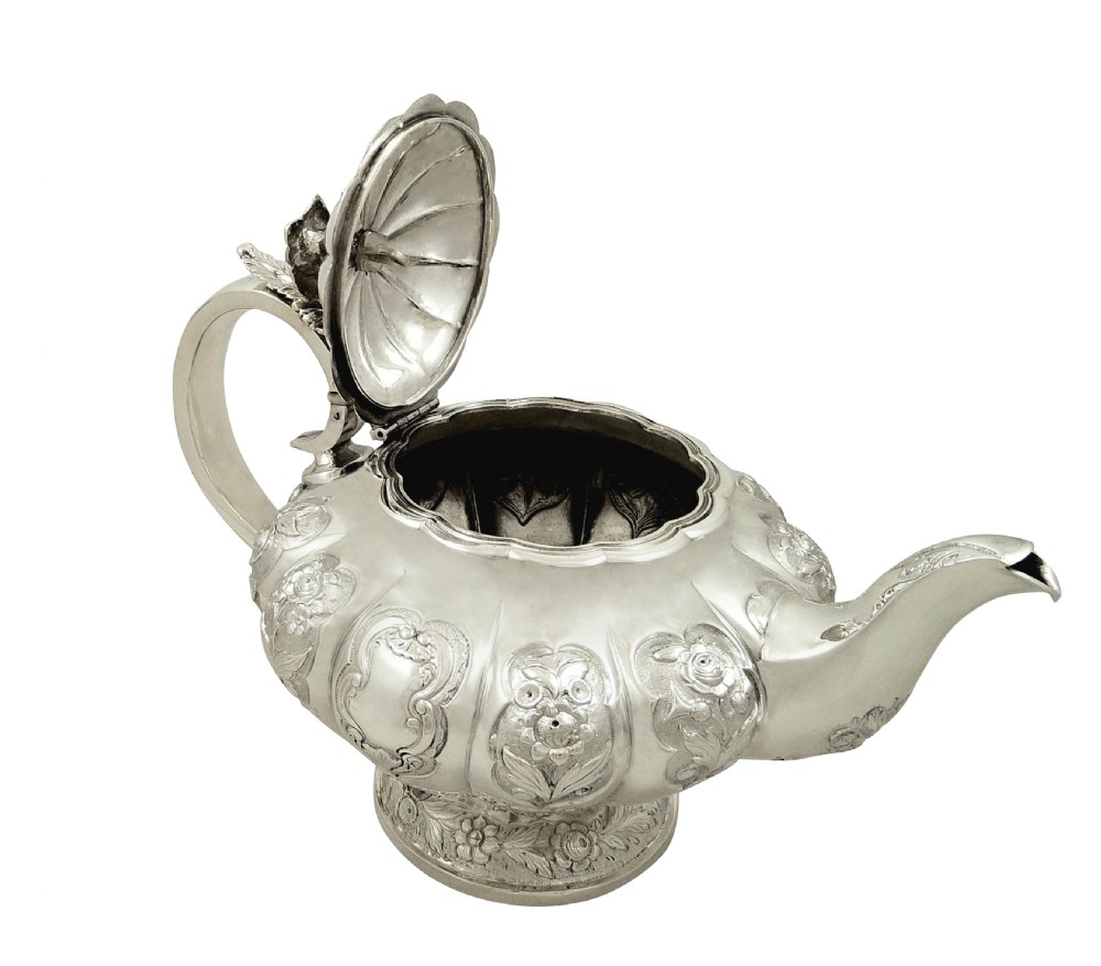 Antique William IV Sterling Silver Teapot 1836 View II
