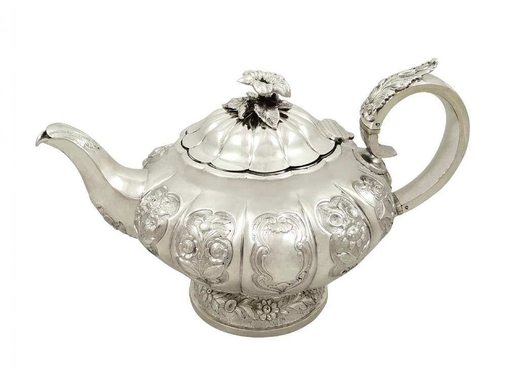 Antique William IV Sterling Silver Teapot 1836 View VII