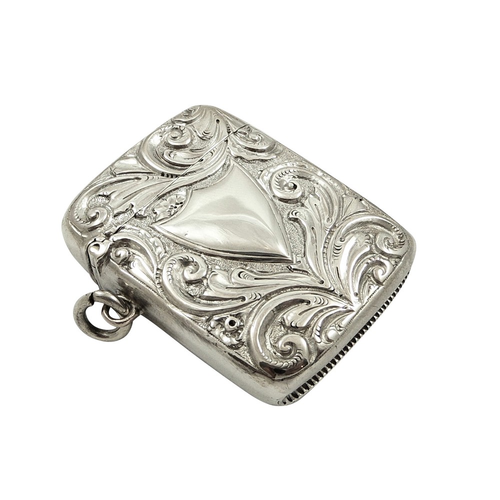 Antique Victorian Sterling Silver Vesta Case 1890
