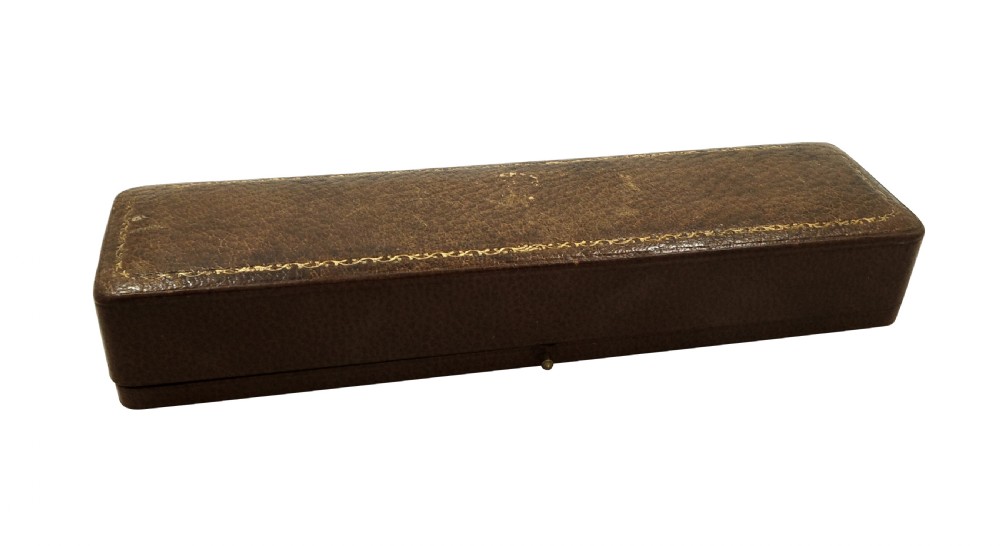 Set of 4 Antique Tortoiseshell with Silver Inlay Menu Holders in Presentation Case c1930 View VII