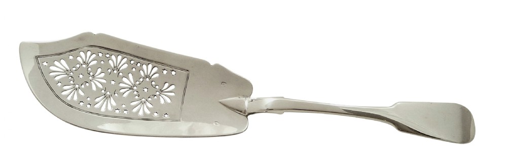 Antique William IV Irish Sterling Silver Fish Slice - Dublin 1836 View VIII