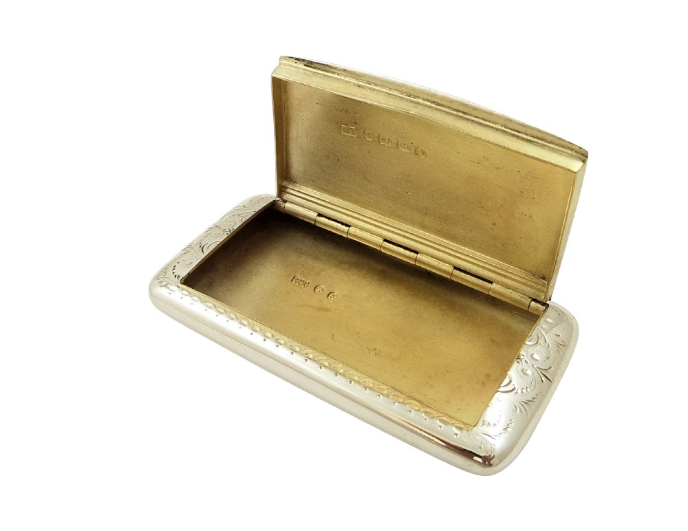 Antique Victorian Sterling Silver Snuff Box 1872 View II