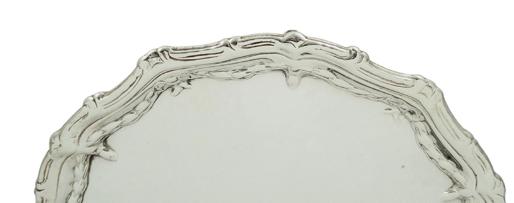 Pair of Antique Georgian Sterling Silver Card Trays - Lion Crest - 1773 View VIII