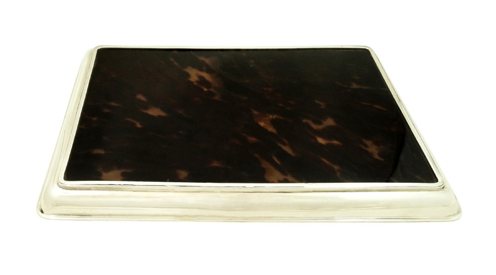 Antique Edwardian Sterling Silver & Tortoiseshell Dressing Tray 1909 View VI