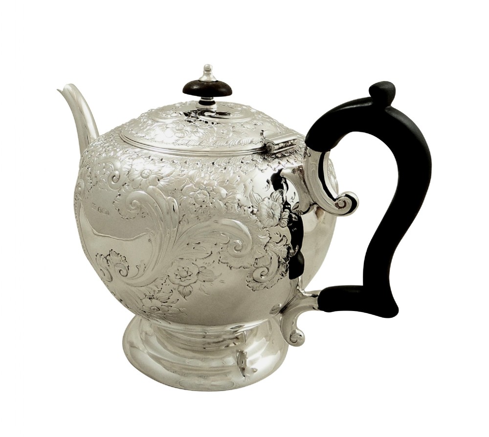 Antique Victorian Sterling Silver Teapot 1896 View V