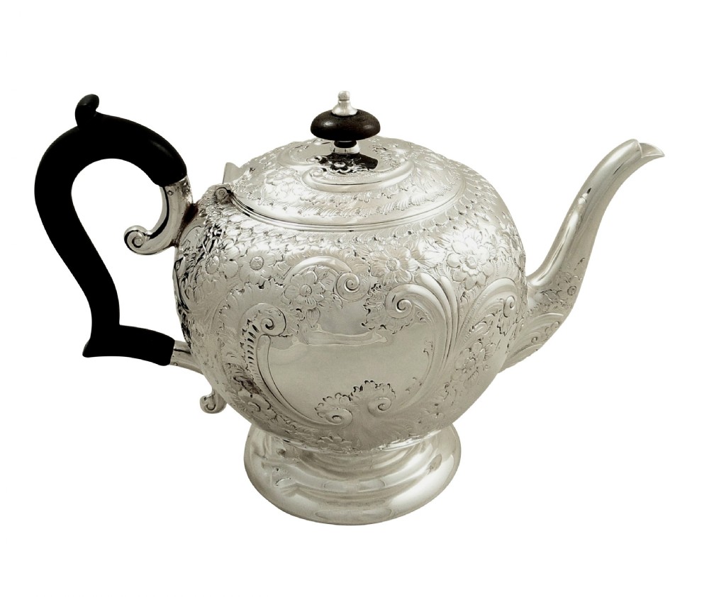 Antique Victorian Sterling Silver Teapot 1896 View VI