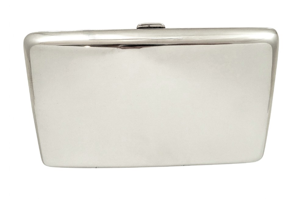 Antique Sterling Silver Cigar Case in Case 1911 View V
