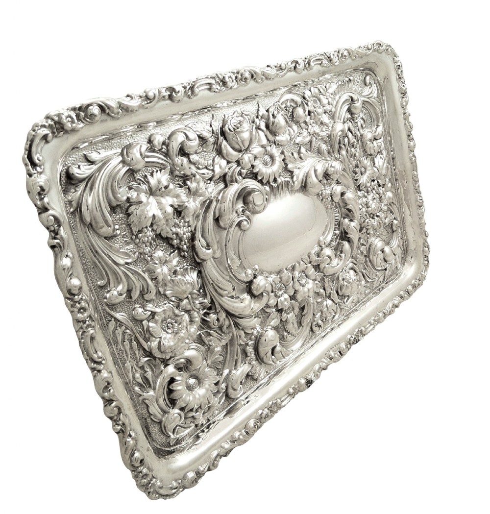 Antique Edwardian Sterling Silver Dressing Tray 1905 View IX