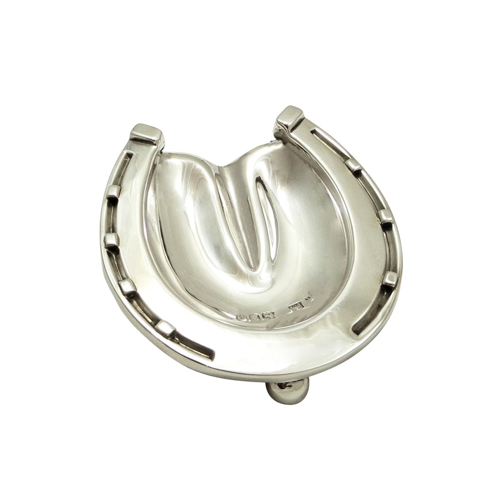 Antique Victorian Sterling Silver Horse Shoe Pin Tray 1897