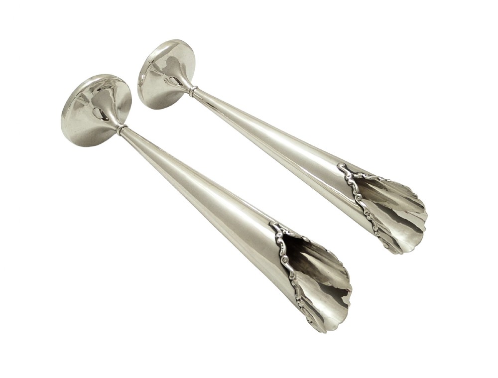 Pair of Antique Art Nouveau Sterling Silver 8