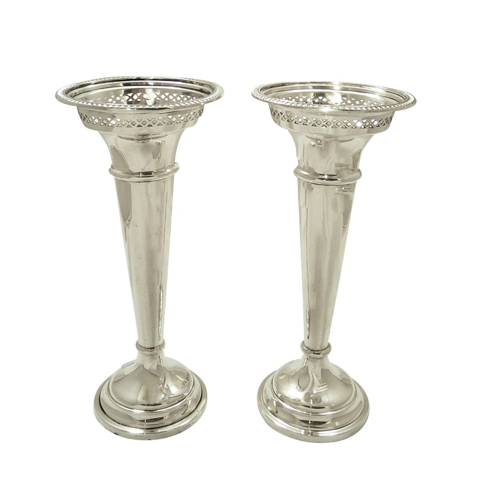 Pair of Antique Sterling Silver 7 1/2