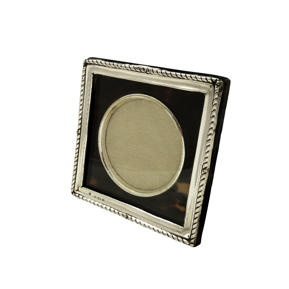 Antique Edwardian Sterling Silver & Tortoiseshell Photo Frame 1905