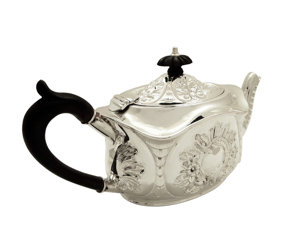 Antique Victorian Sterling Silver Bachelor Teapot 1896 View III