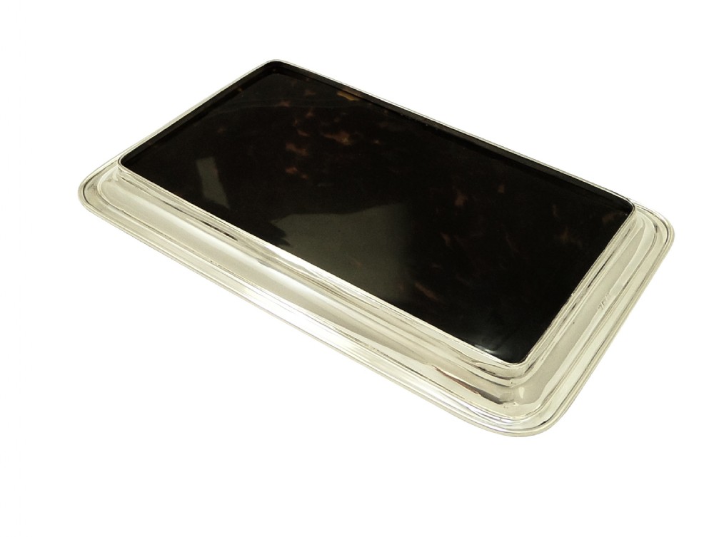Antique Sterling Silver & Tortoiseshell Dressing Tray 1923 View VI