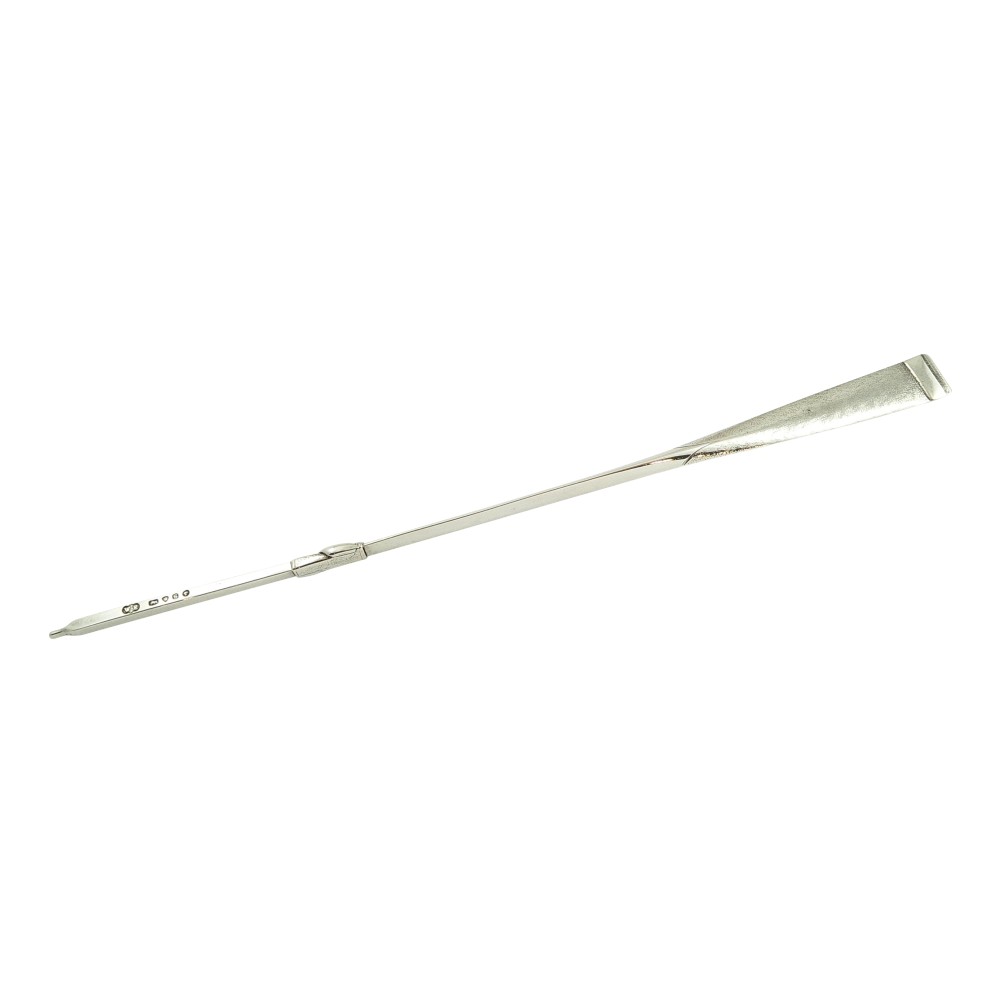 Antique Victorian Sterling Silver Rowing Oar Cocktail Stirrer 1873