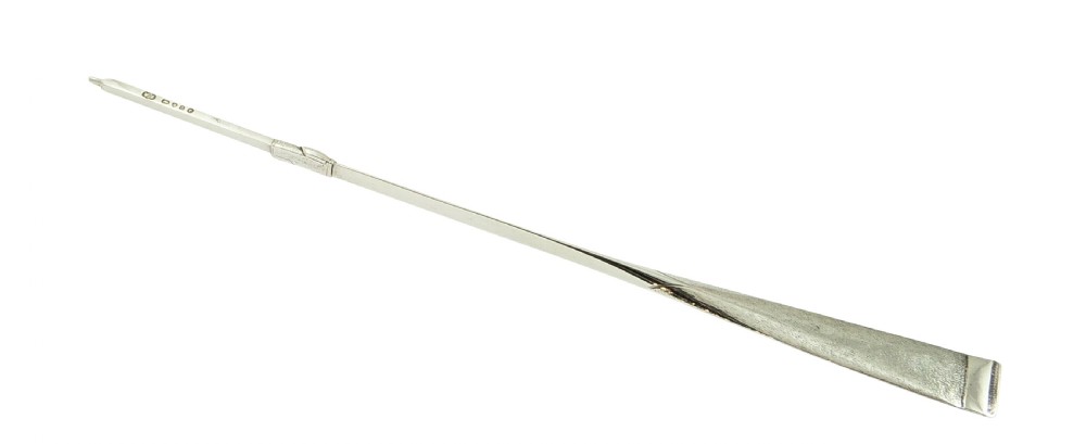 Antique Victorian Sterling Silver Rowing Oar Cocktail Stirrer 1873 View IV
