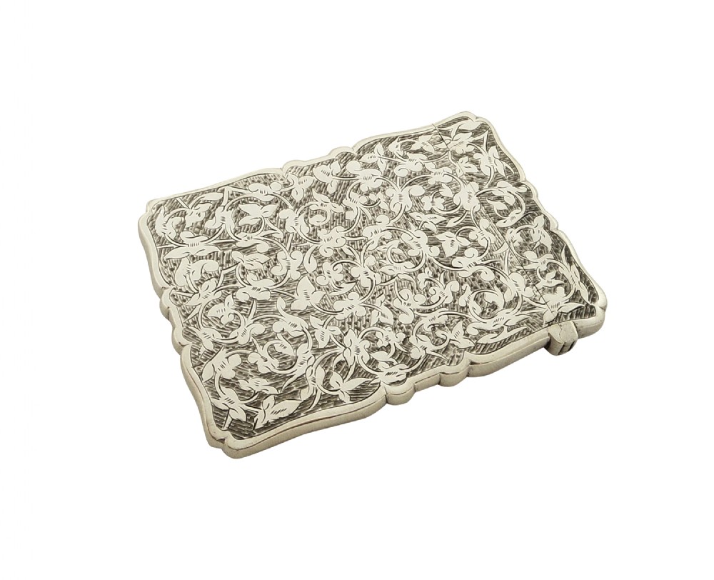 Antique Victorian Sterling Silver Card Case 1886 View VII