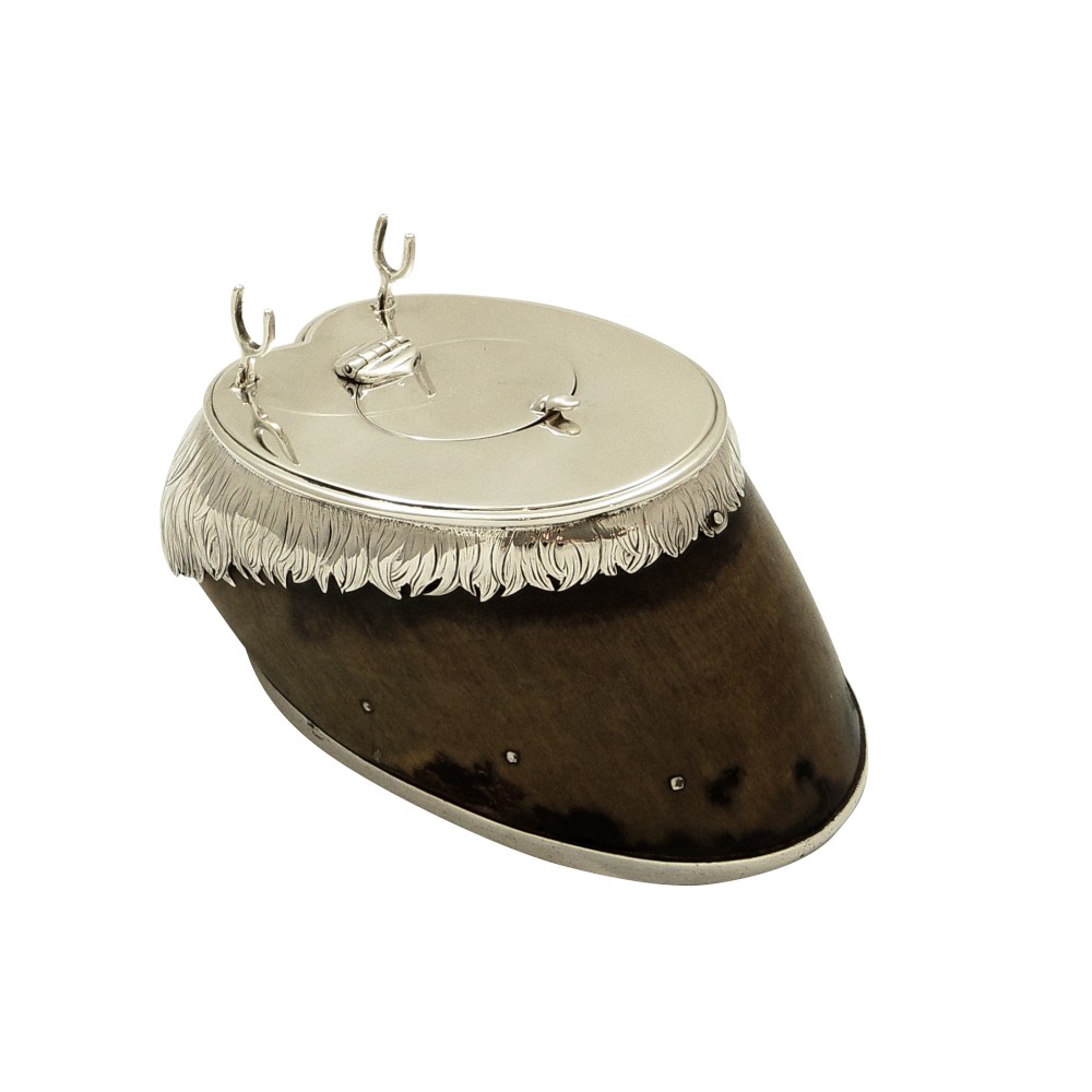 Antique Victorian Sterling Silver Hoof Inkwell 1875