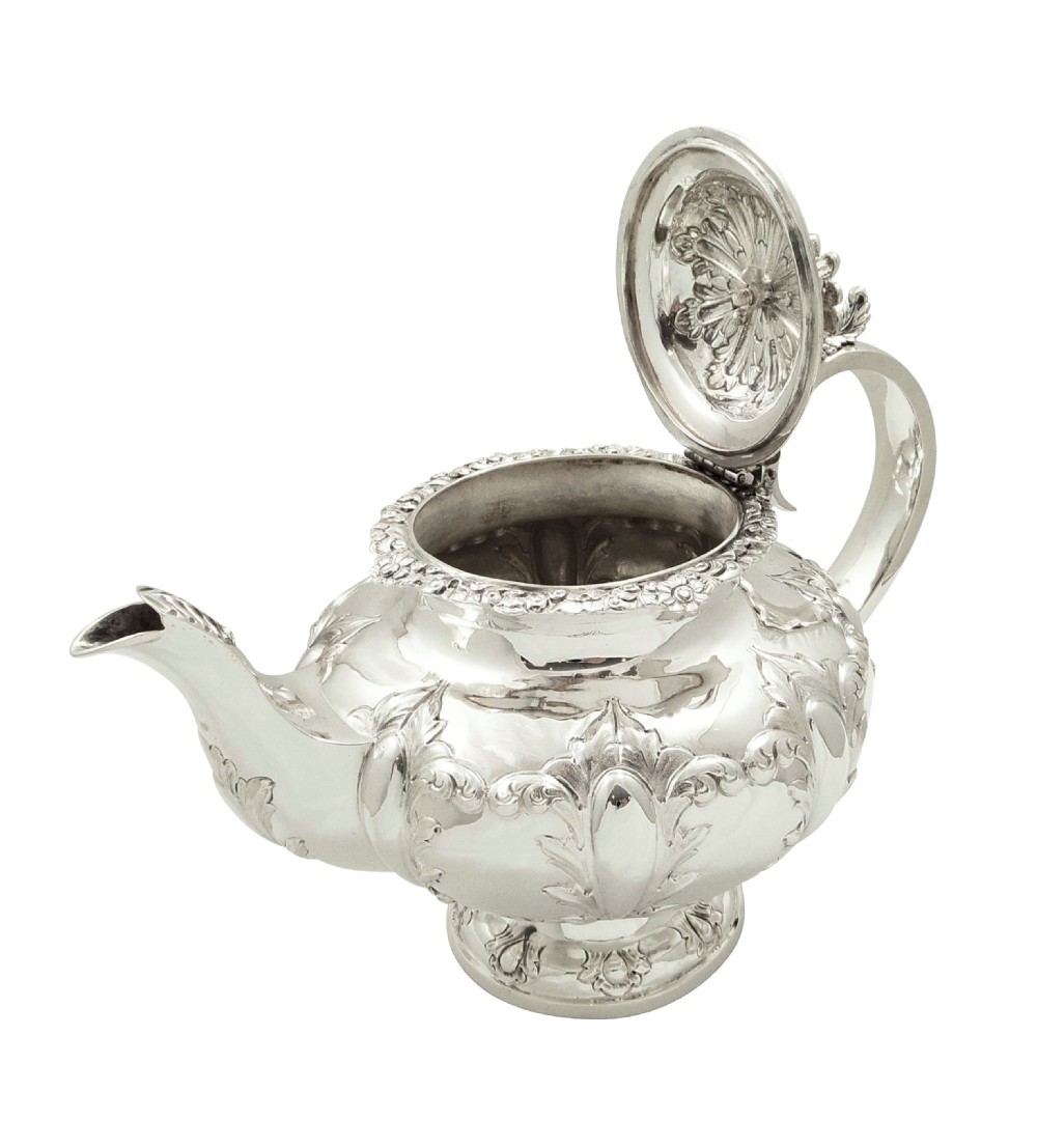 Antique Victorian Sterling Silver Teapot 1855 View V