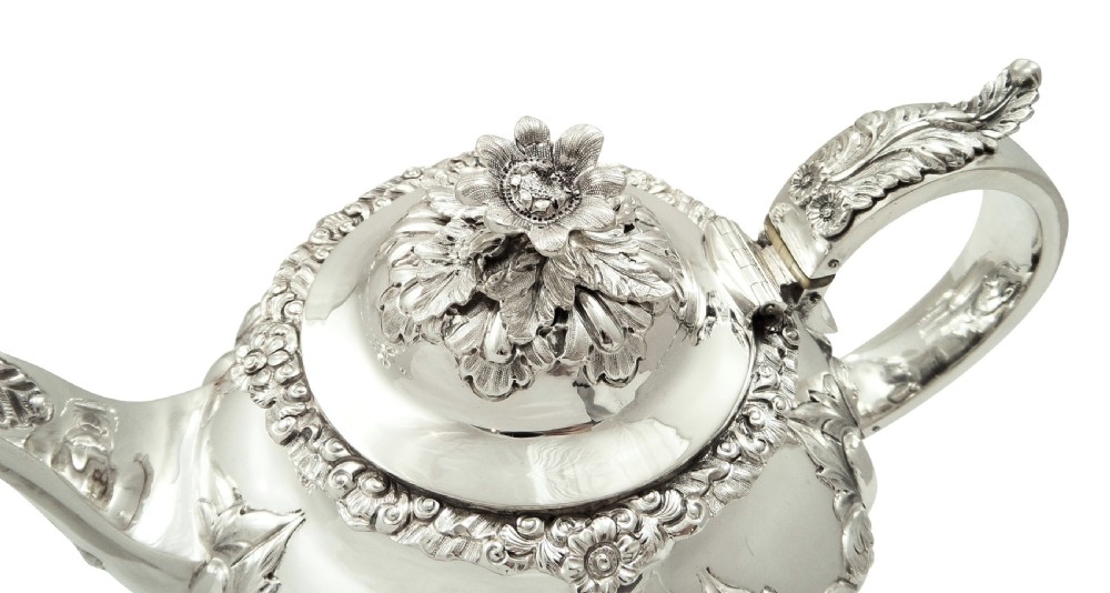Antique Victorian Sterling Silver Teapot 1855 View VII