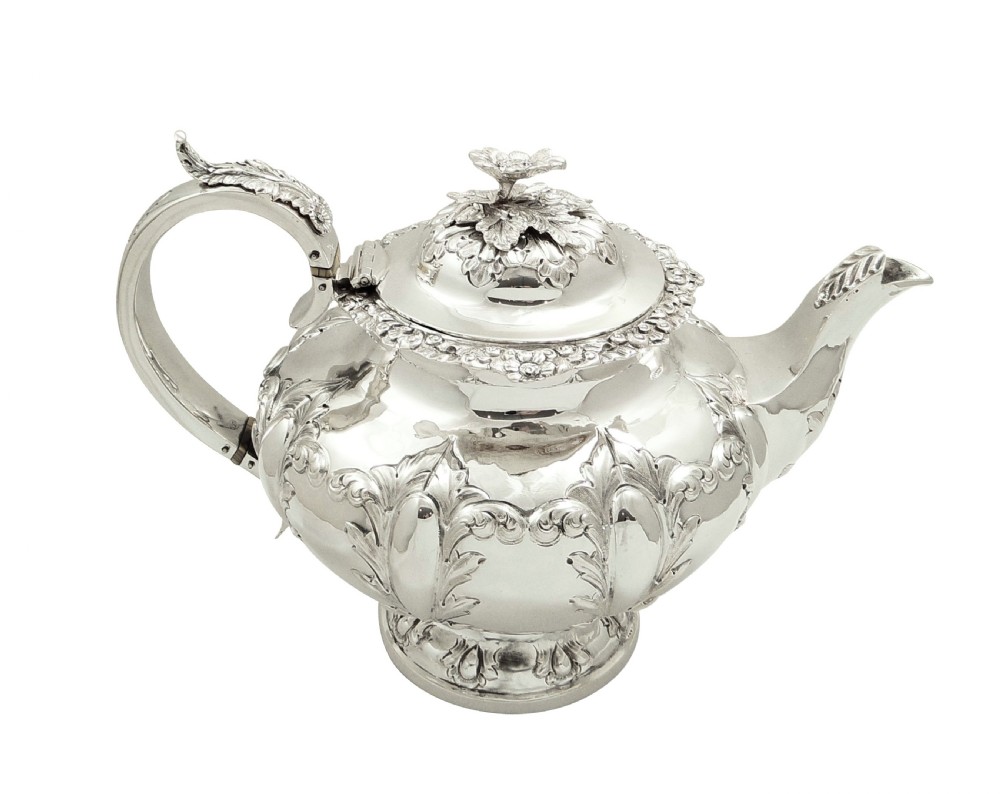 Antique Victorian Sterling Silver Teapot 1855 View X