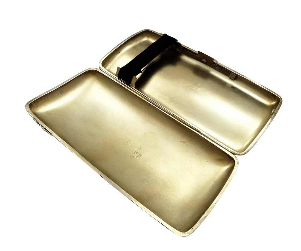 Antique Edwardian Sterling Silver Cigar Case 1904 View III