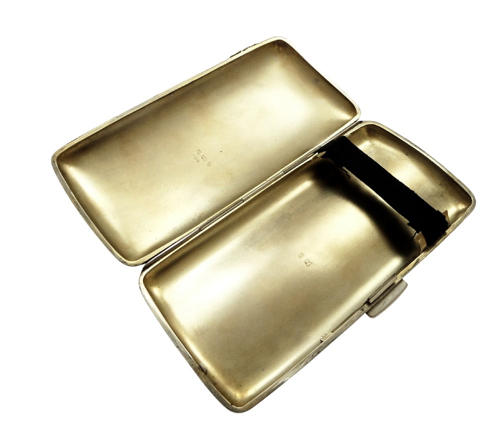Antique Edwardian Sterling Silver Cigar Case 1904 View VI