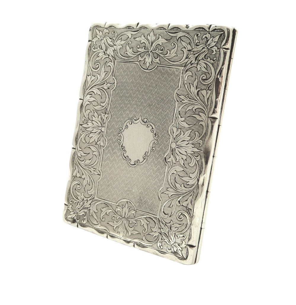 Antique Victorian Silver Calling Card Case 1862 View V