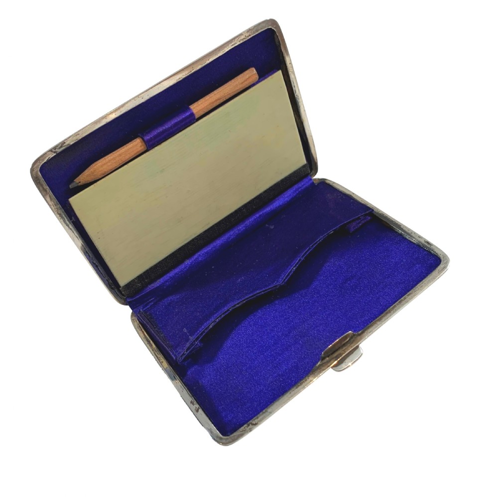 Antique Edwardian Sterling Silver Card Case / Aide Memoire 1910 View VII