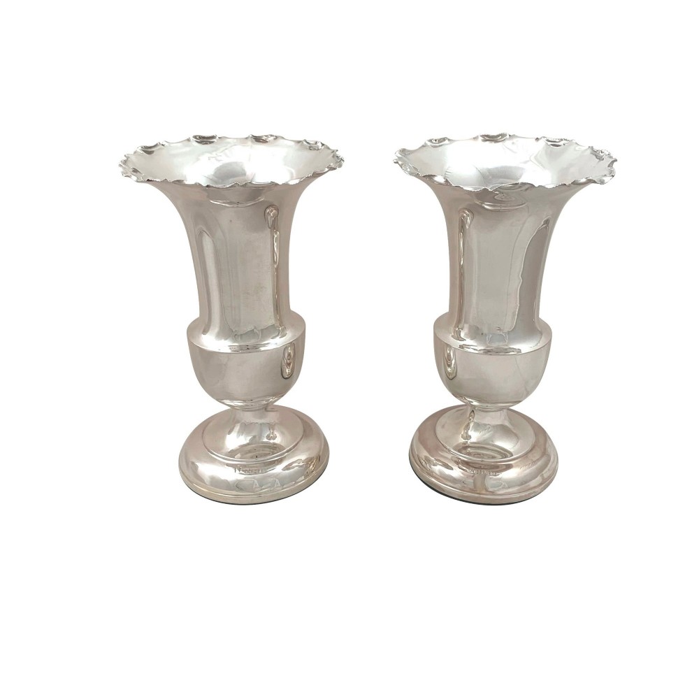 Pair of Antique Edwardian Sterling Silver 7