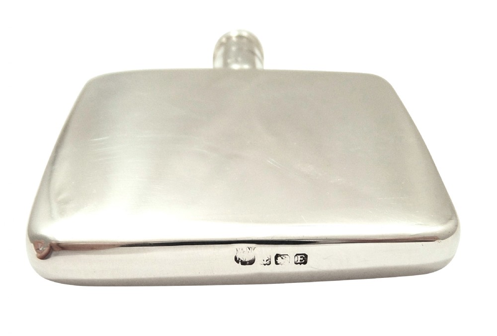Antique Sterling Silver Perfume / Scent Flask 1929 View V