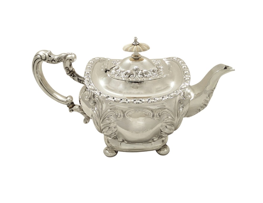 Antique Edwardian Sterling Silver 3 Piece Bachelor Tea Set 1903 View II