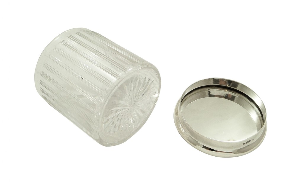 Antique Sterling Silver & Inlaid Tortoiseshell Vanity jar 1914 View III