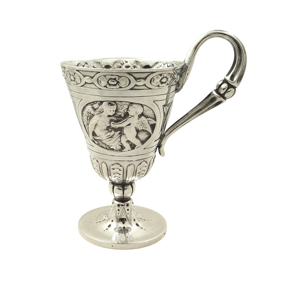 Antique Victorian Sterling Silver Christening Mug 1866