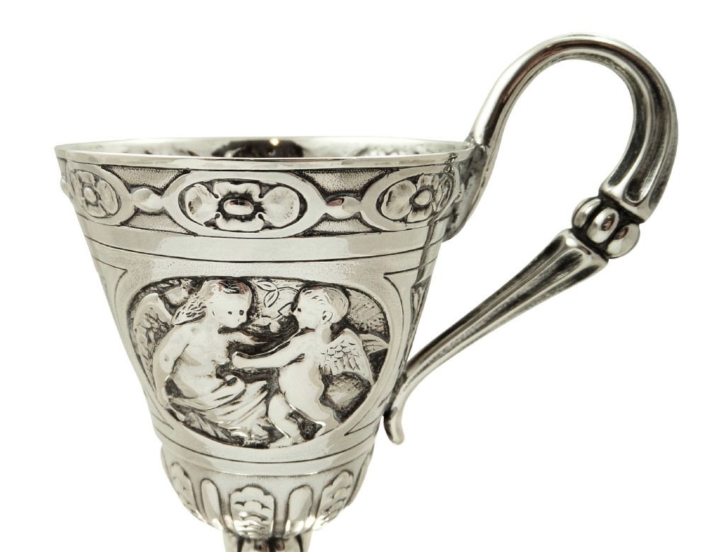 Antique Victorian Sterling Silver Christening Mug 1866 View V