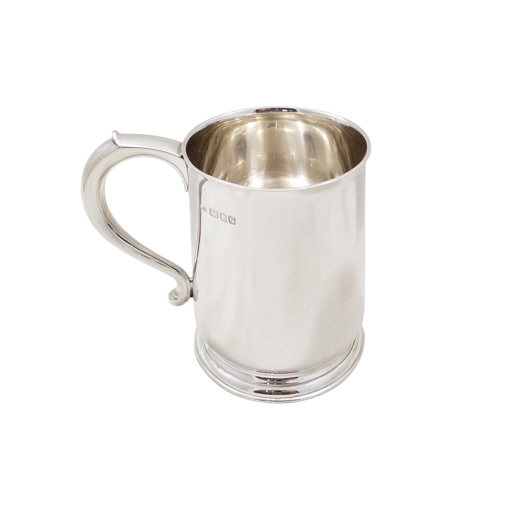 Vintage Heavy Sterling Silver Pint Mug / Tankard 1948