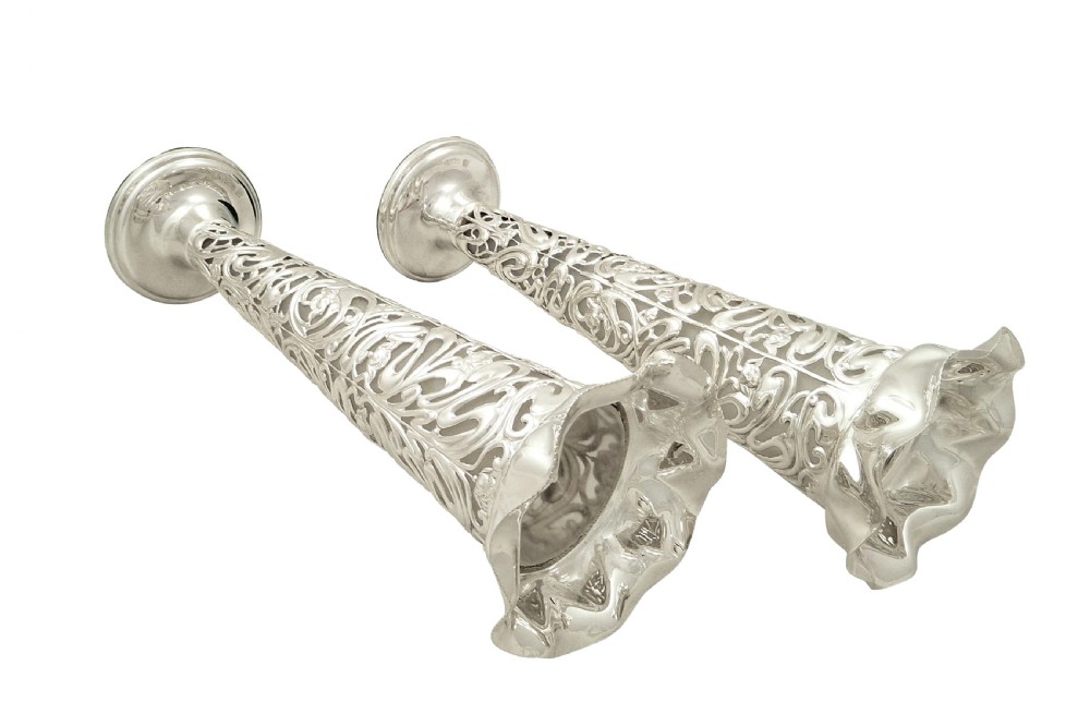 Pair of Antique Art Nouveau Sterling Silver 10 1/2