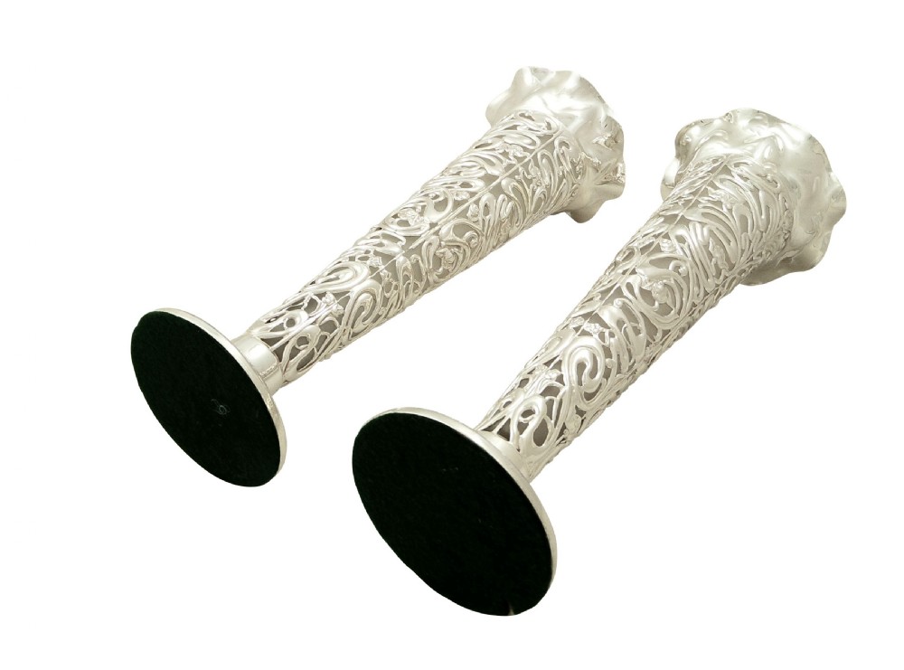 Pair of Antique Art Nouveau Sterling Silver 10 1/2